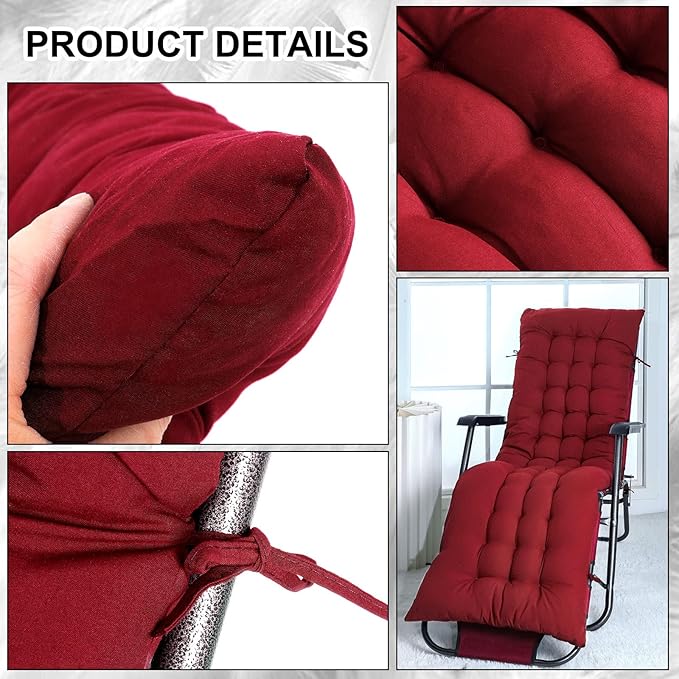 Bucherry 67 x 19 Inch Chaise Lounge Cushions Soft Lounge Chair Cushion Gravity