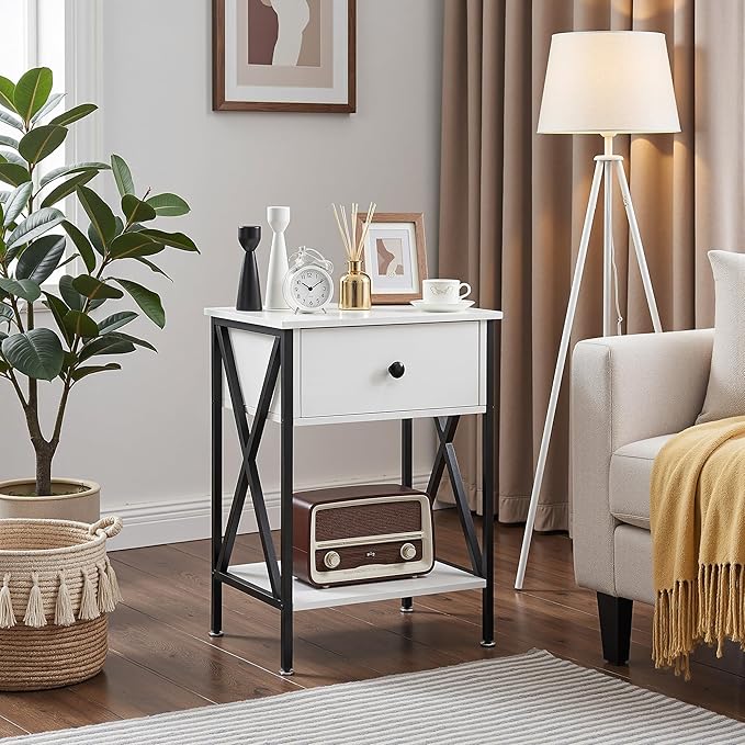 VECELO Nightstands Set of 2, Modern Bedside End Tables, Night Stands