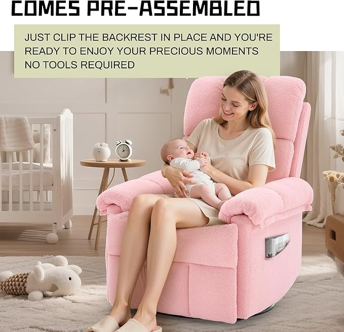 Korser Recliner Chair, Swivel Rocker Recliner Chair