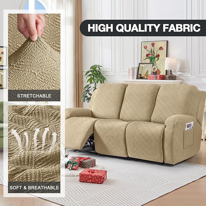Timeles Recliner Covers for 3 Seater Reclining Couch Covers Sofa Slipcover