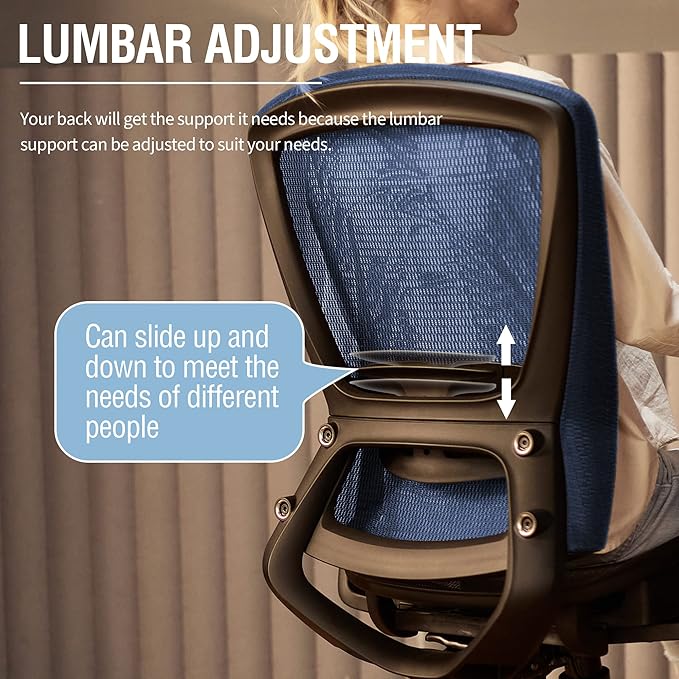 ELABEST Mesh Office Chair, Ergonomic Computer Desk Chair, Sturdy Task Chair-