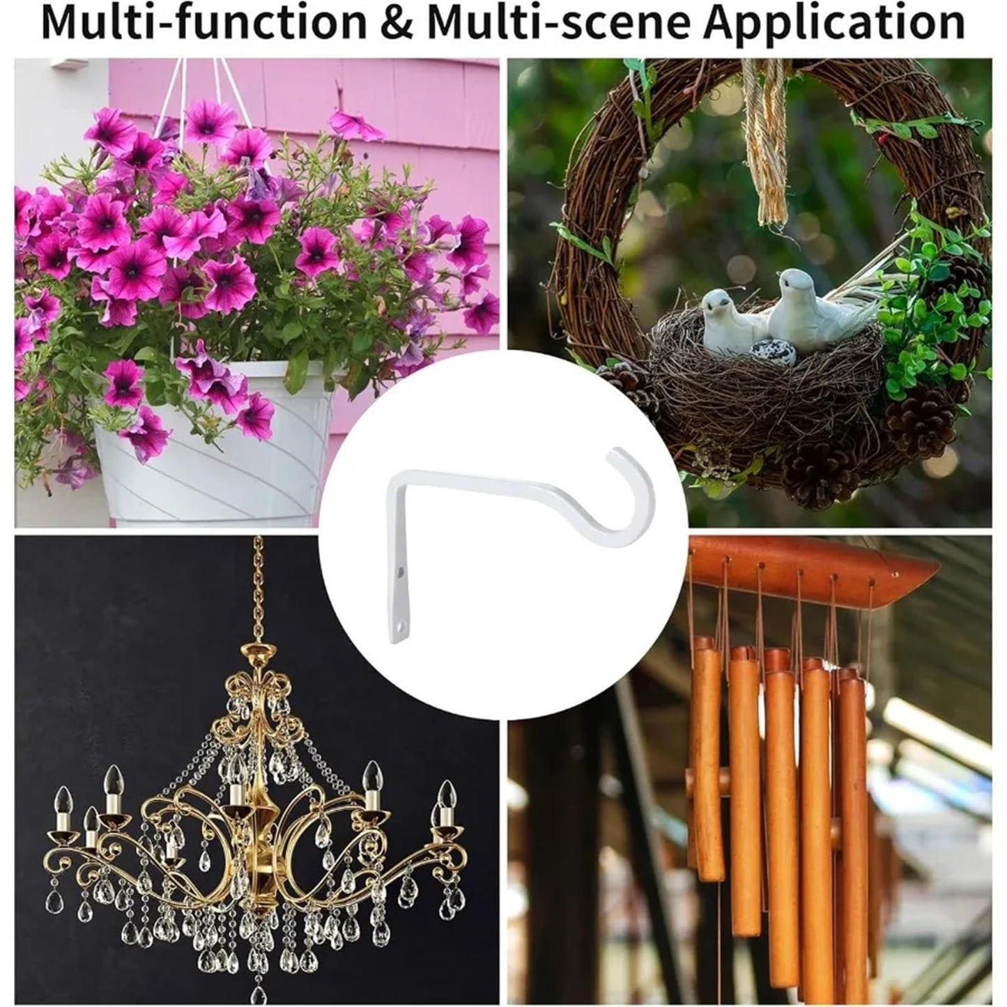 JTJIYN 2 Pcs 6 Inch Plant Hanger Sturdy Hangers Outdoor Metal Hanging Bracket Bird Feeder Wall Hooks for Hanging Lanterns