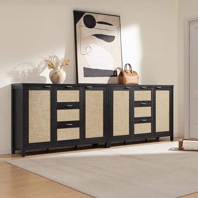 SICOTAS Rattan Large Sideboard Buffet Cabinet