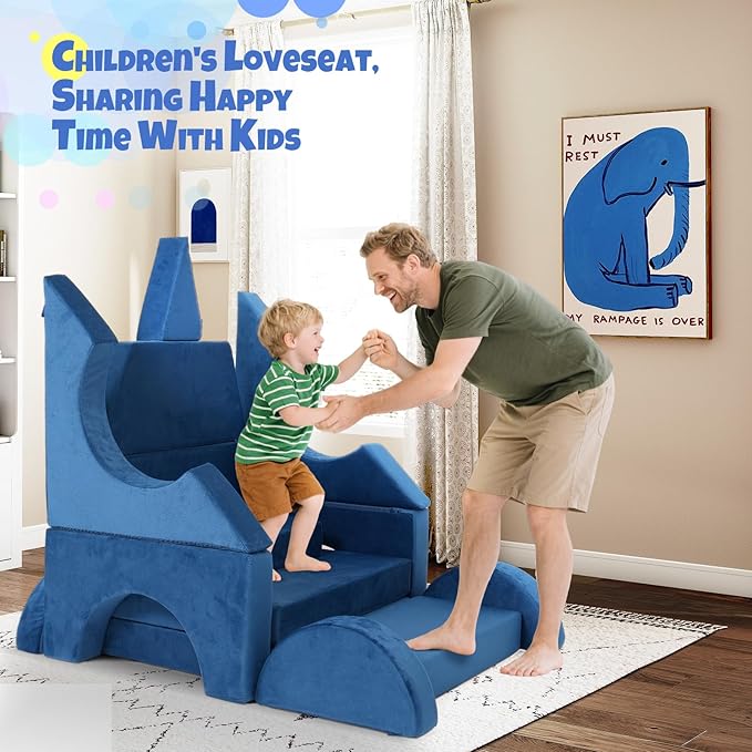 15 Pcs Modular Kids Play Couch, Toddler Couches That Fold Out, Plush Foam Chair