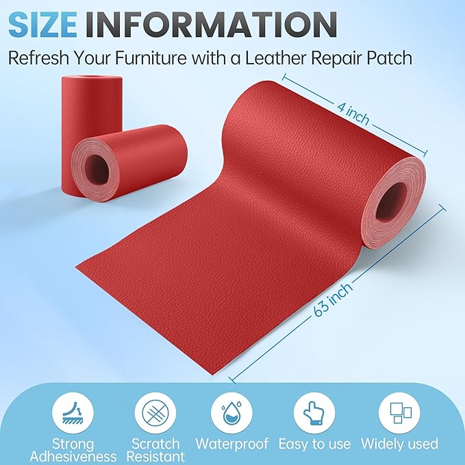Leather Repair Patch Tape Kit, Vinyl Leather Repair Kit