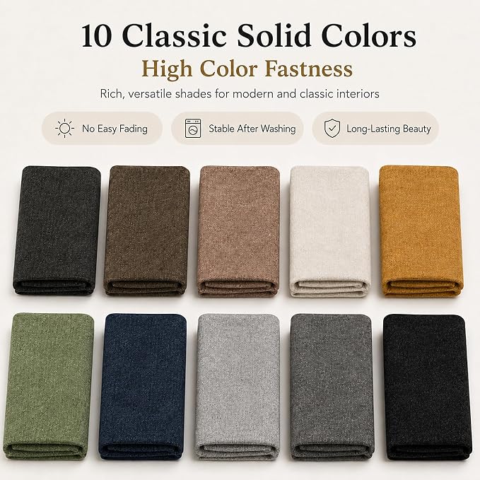 Mini Chenille Linen Blend Upholstery Fabric by the Yard, 57 Inch Wide Soft