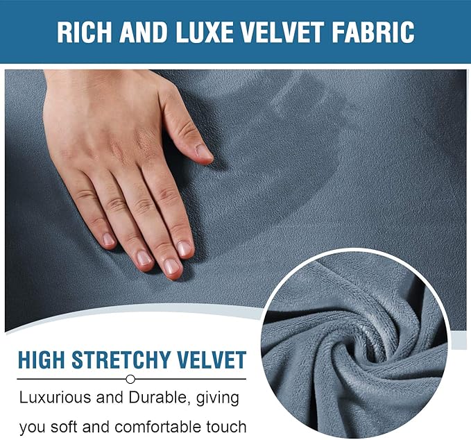 H.VERSAILTEX Velvet Stretch Recliner Couch Covers 6-Pieces Recliner Loveseat