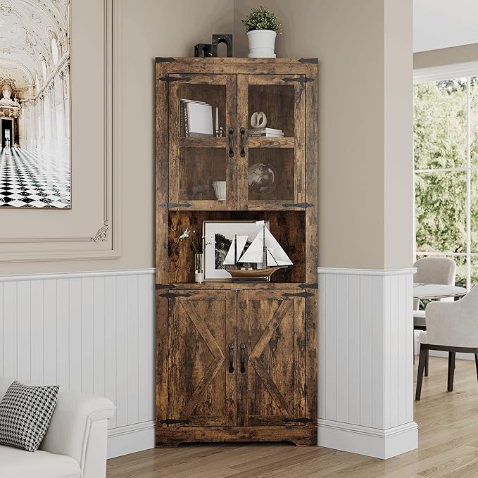 GarveeHome 67 in Tall Corner Storage Cabinet