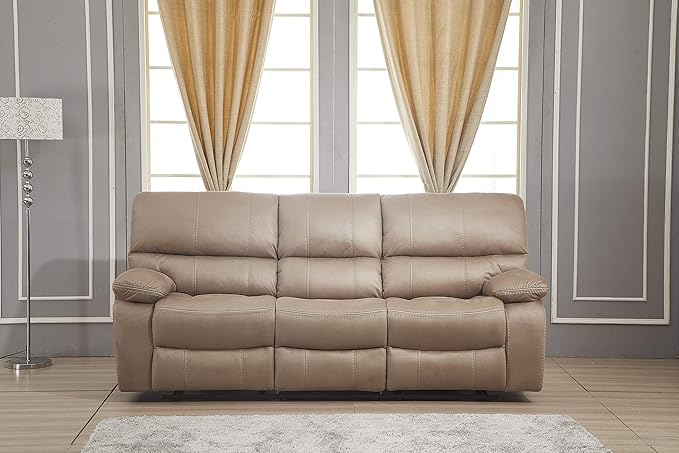 Betsy Furniture Microfiber Reclining Sofa Couch Set Living Room Set 8007