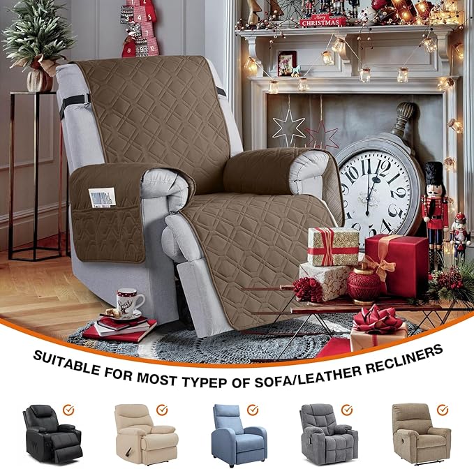 VANSOFY 100% Waterproof Recliner Chair Covers, Recliner Cover Non-Slip Dog