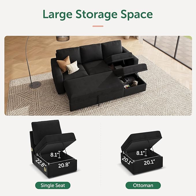 HONBAY Modular Sectional Sleeper Sofa