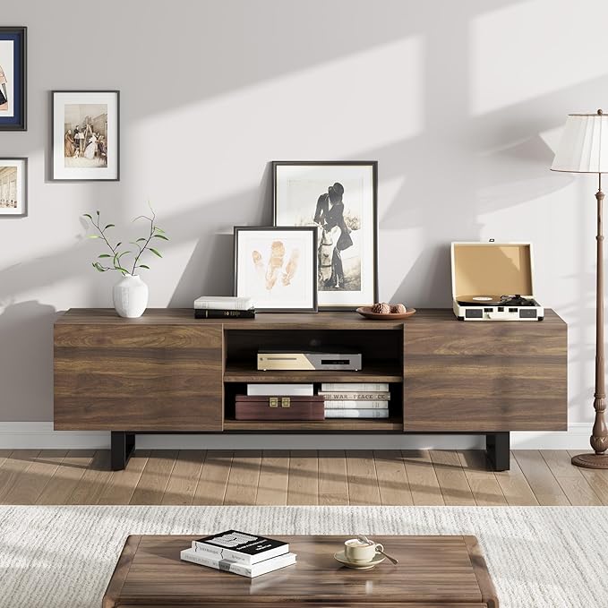 GarveeHome Industrial TV Stand for 80 in, Modern Entertainment Center