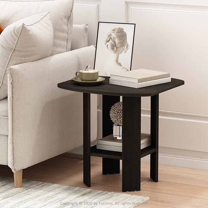 Furinno SIMPLE DESIGN Side Table, 2-Tier Modern End Table