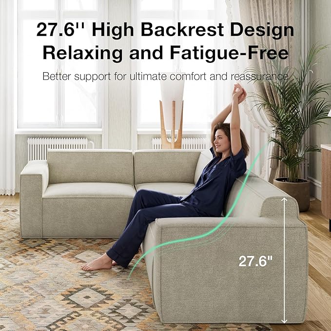 Novilla 151.2" Modular Sectional Sofa, No Assembly Cloud Sectional Couch