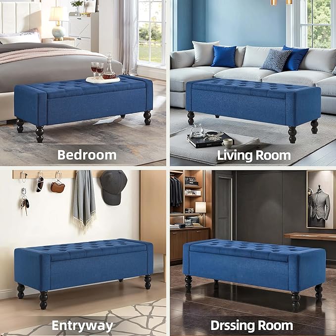 50" W Storage Ottoman Bench