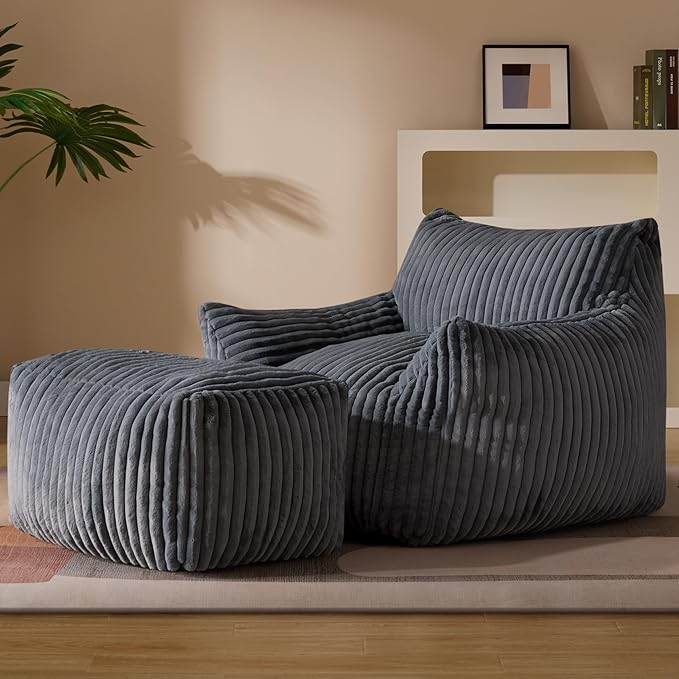 Gericco Oversized Bean Bag Chaise Lounge Chair Indoor
