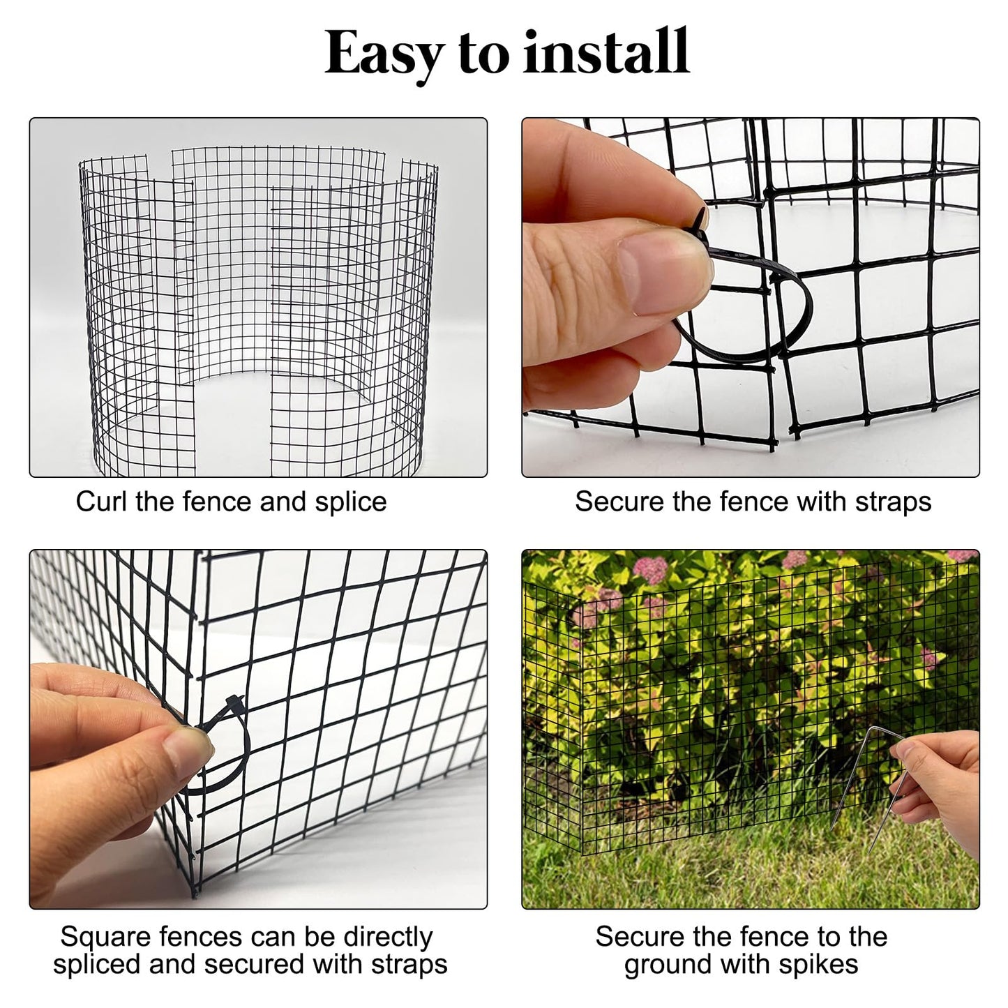 36 PCS Round Plant Protector from Animals, 12Pack 12'' x 12'' Metal Plant Cages，30Pcs Metal Mesh to Keep Animals Out, Garden Protection Bunny Barricades, Wire Plant Protectors for Rabbits Chicken Duck