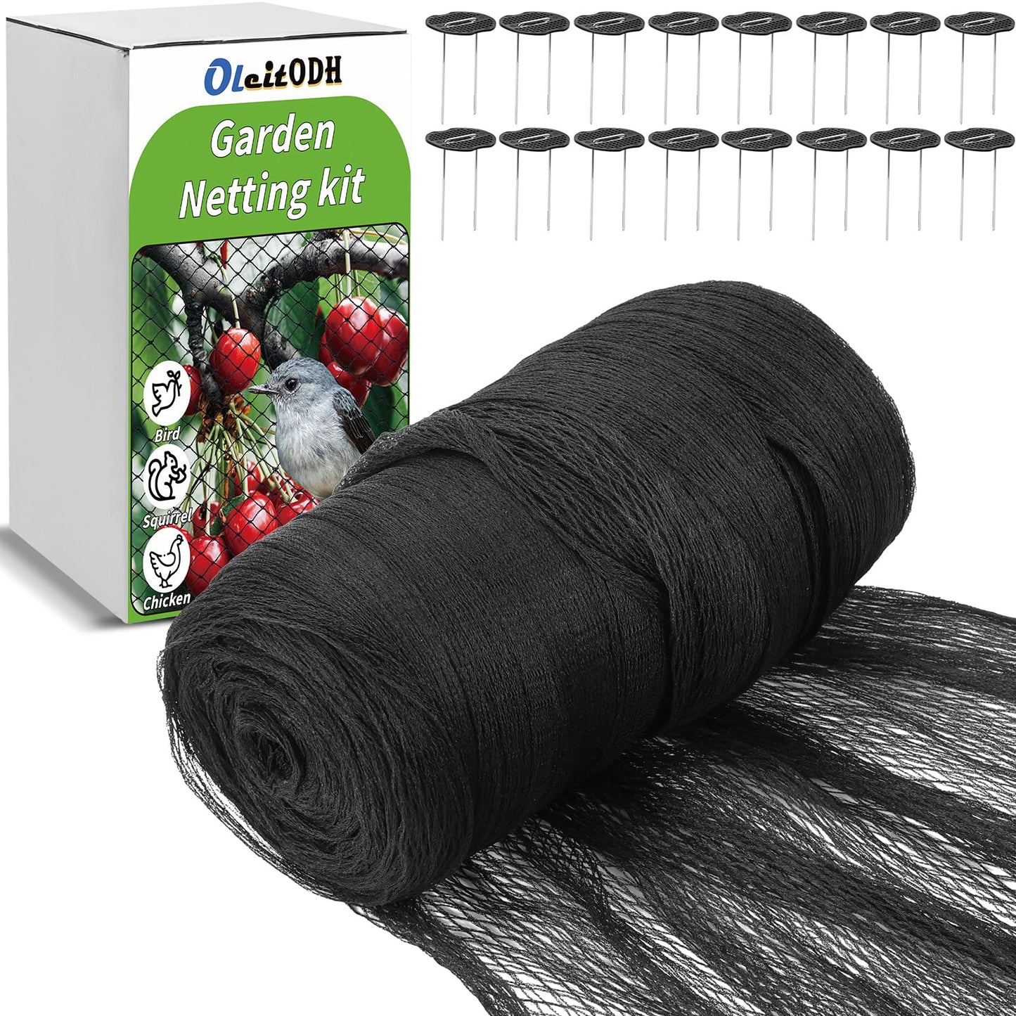 Garden Mesh Netting 28x30 FT - Heavy Duty Bird Net, Mesh Pest Barrier Reusable Ultra Fine Deer Fence Netting Crops Row Cover Raised Bed Protect Fruits Flower Vegetables from Bird Deer Squirrel