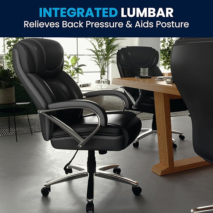 Flash Furniture HERCULES Series Big & Tall 500 lb. Rated Black LeatherSoft