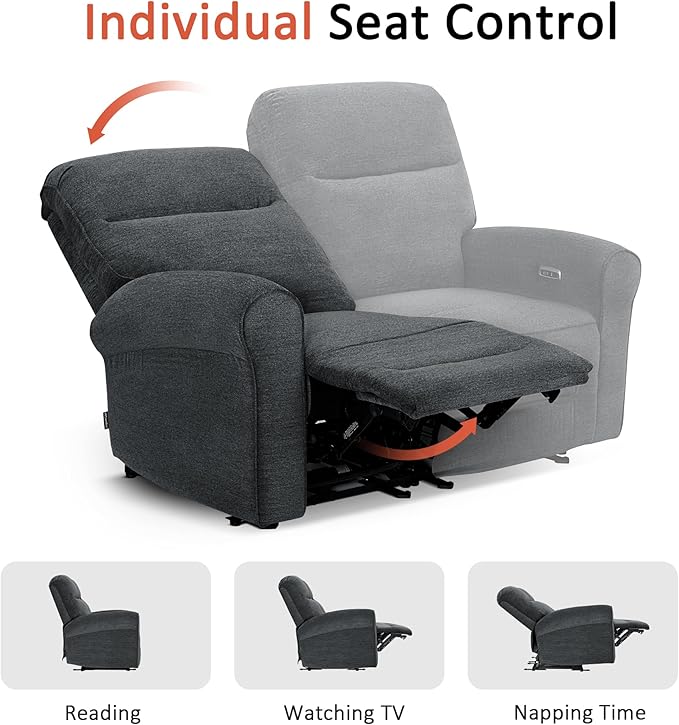 MCombo 64.6" Wall Hugger Power Loveseat Recliner Sofa