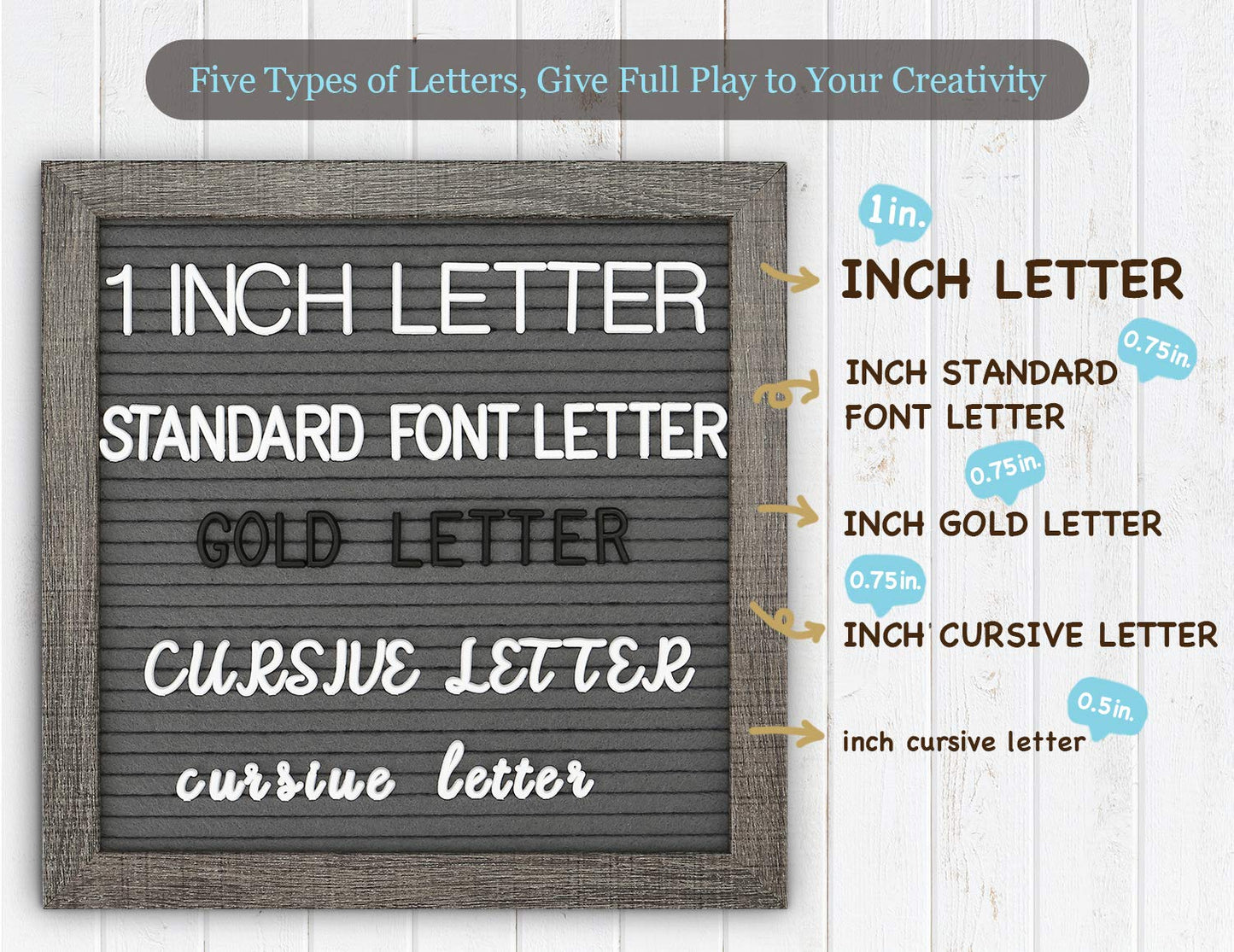 Grey Felt Letter Board - 10x10 Inch, Pre Cut 725 Letters, First Day of School, Classroom Decor, Baby Announcements
