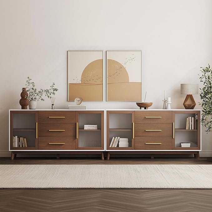 BELLEZE Set of 2 Sideboard Buffet, 60‘’ Console Table