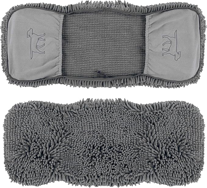 Tuff Pupper Quick Dry Towel for Dogs | Ultra Absorbent Microfiber Shammy | Extra Large 35x15 Size Dog Bath Towel | Comfortable Hand Pockets | Indoor Outdoor Use | Durable Material | Machine Washable