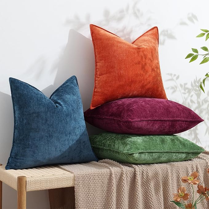 decorUhome Summer Couch Euro Sham Throw Pillow Covers 22x22 Set of 2,