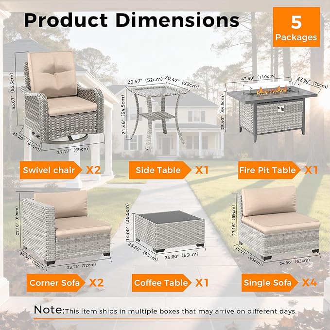 8-Seat Outdoor Wicker Patio Furniture Set
