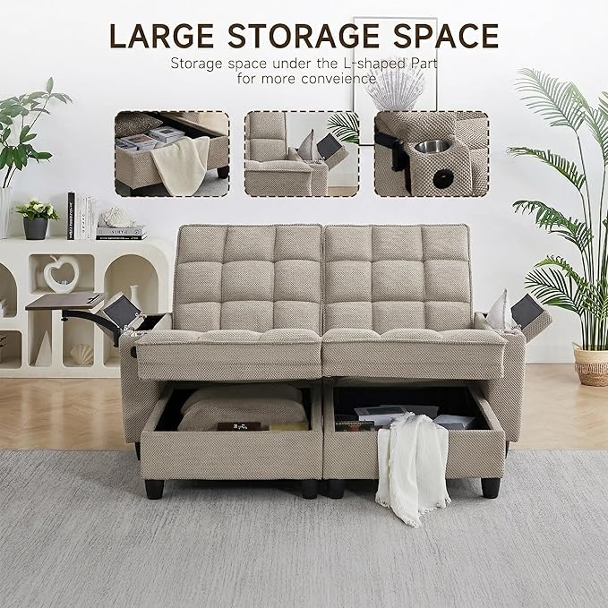 Auvsoce 71" Chaise Lounge Chair Indoor, Convertible Sleeper Sofa Bed