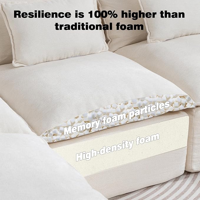 Boneless Loveseat Couch Sectional Cloud Couch Oversized Modular Sectional Sofa
