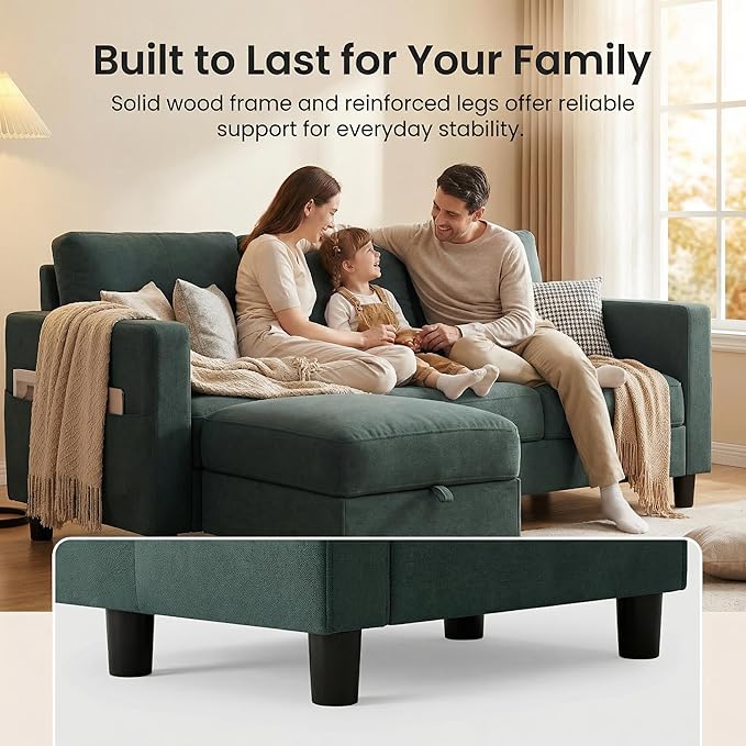 SUNLEI Convertible L-Shaped Sectional Couches