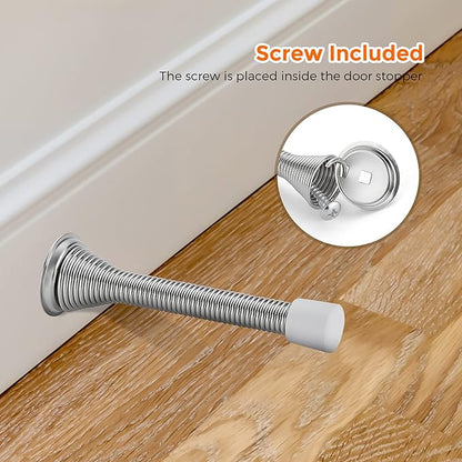 Ravinte Door Stoppers, 30 Pack Spring Door Stops with Rubber Bumper, Satin Nickel Door Stoppers for Bottom of Door