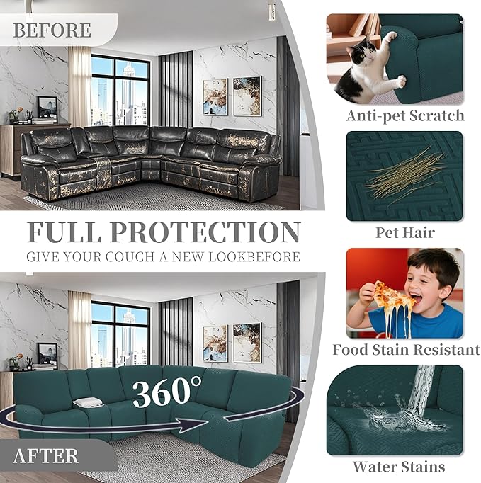 100% Waterproof Sectional Recliner Couch Covers