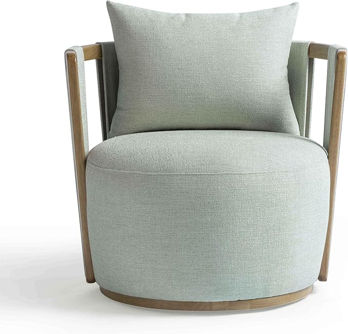 First of a Kind Swivel Chair in Mint Green Fabric