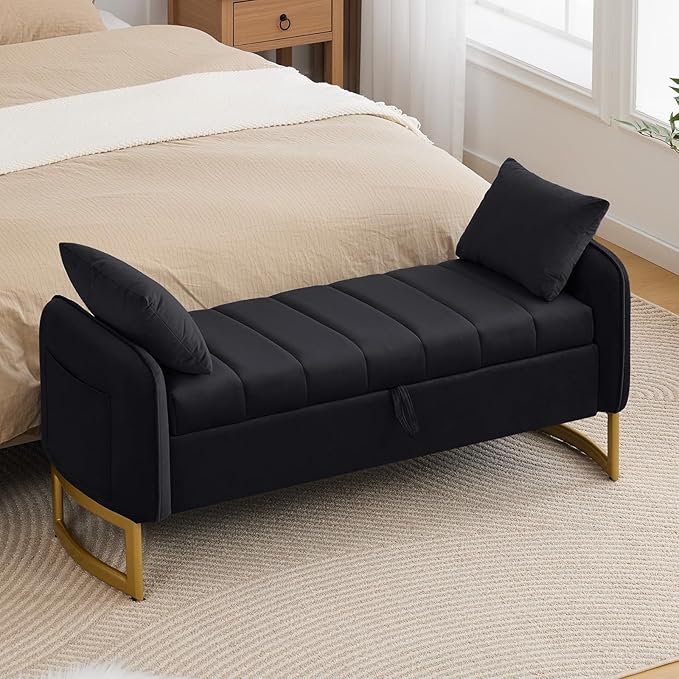 End of Bed Storage Bench, Storage Ottoman Bench