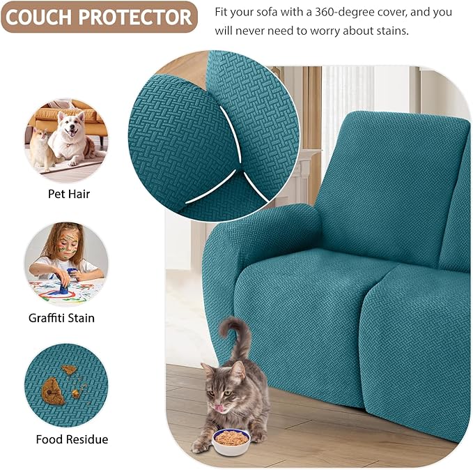 ALIECOM 100% Waterproof Recliner Sectional Couch Covers L Shape Stretch Corner