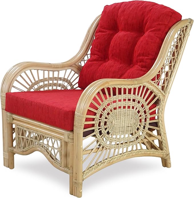 Malibu Lounge Living Accent Armchair Natural Rattan Wicker Handmade Design