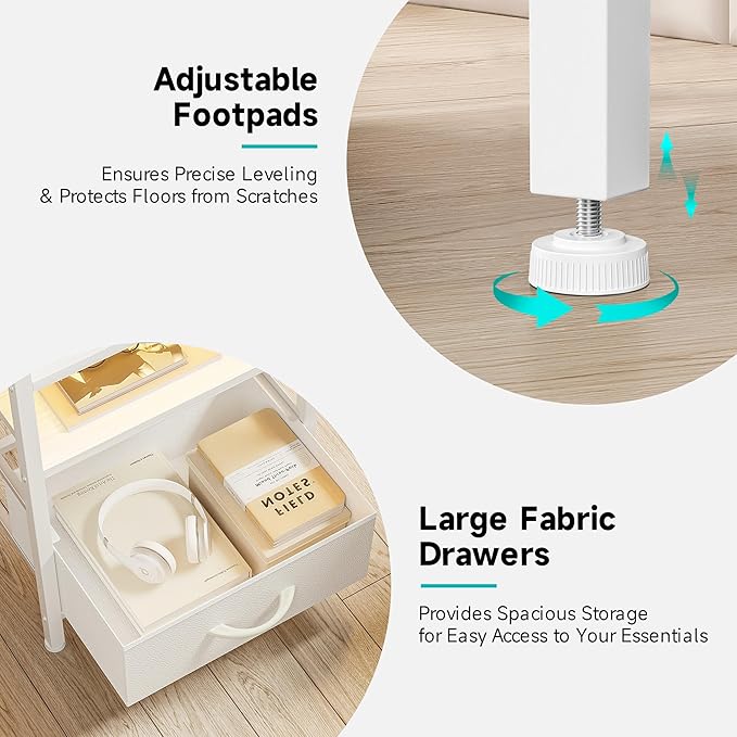 Lazzanto Night Stand Bedside Charger Bedroom