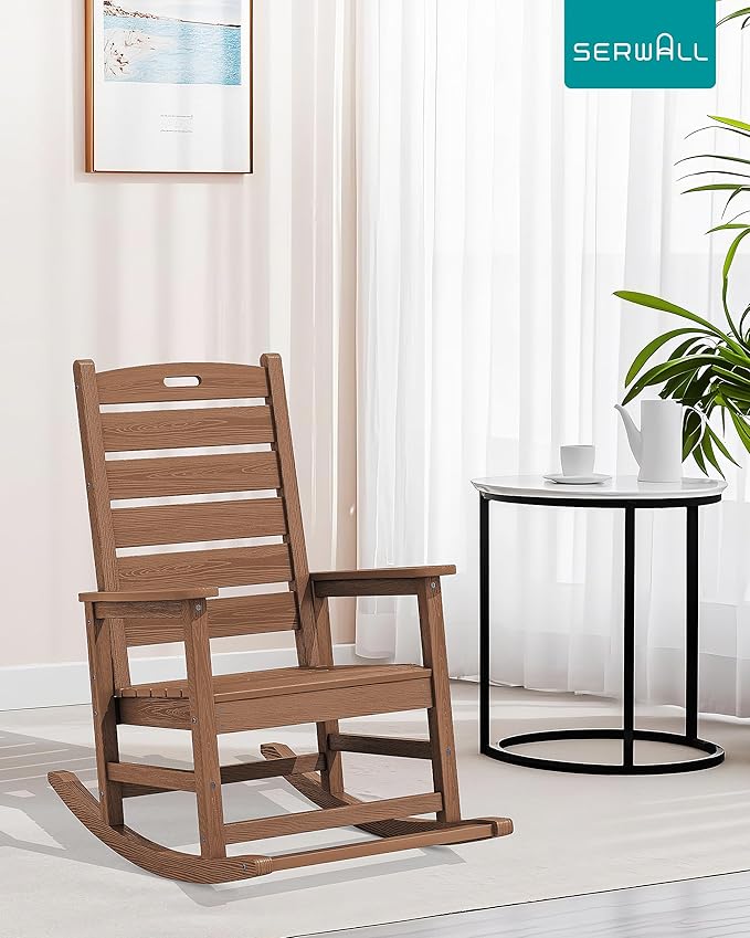 SERWALL Outdoor Rocking Chair Set of 2, Oversized Rocking Chair