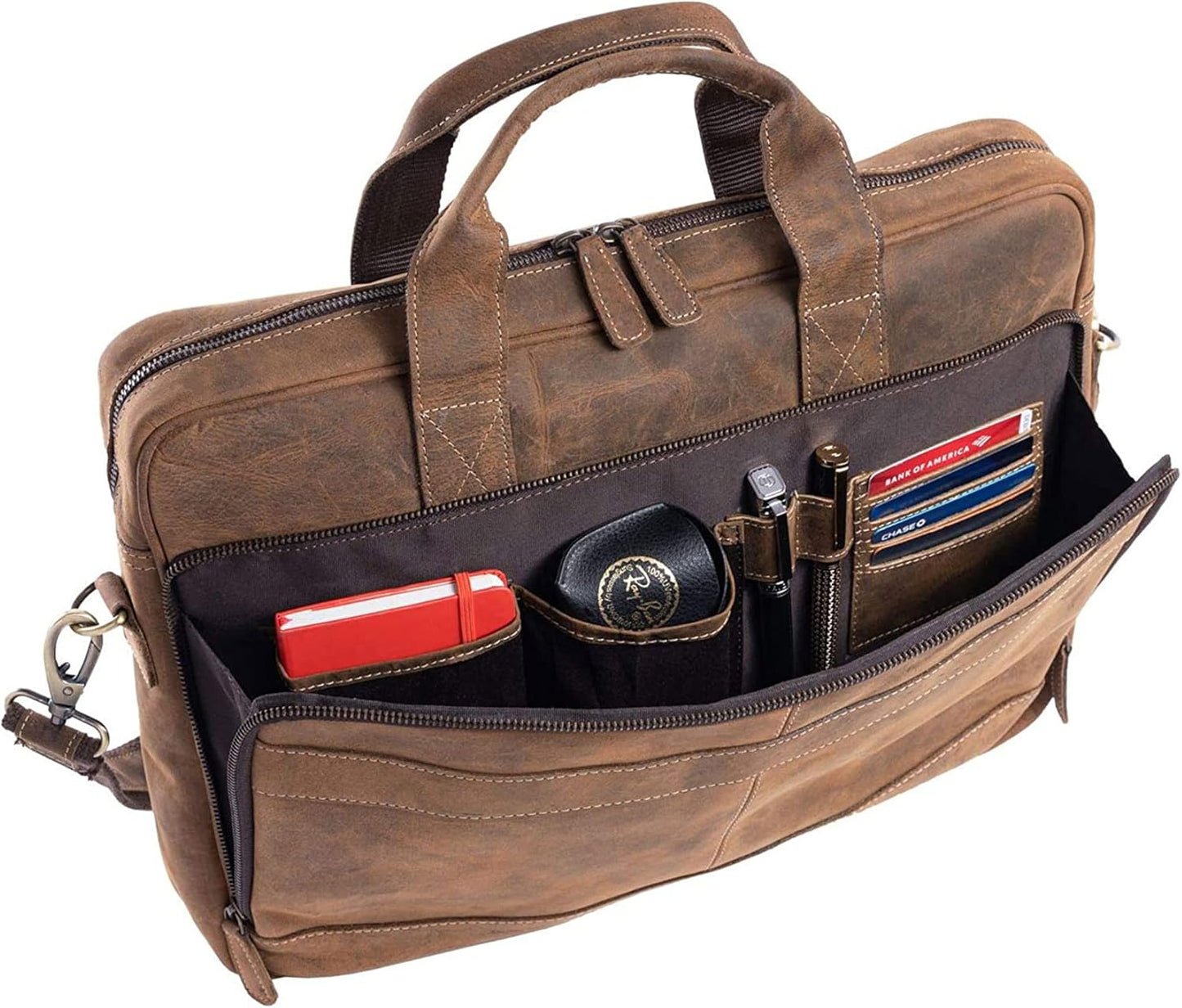Leather briefcase 18 Inch Laptop Messenger Bags for Men and Women Best Office briefcase Satchel Bag