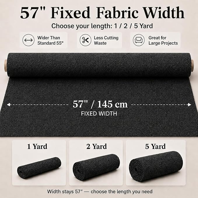 Mini Chenille Linen Blend Upholstery Fabric by the Yard, 57 Inch Wide Soft