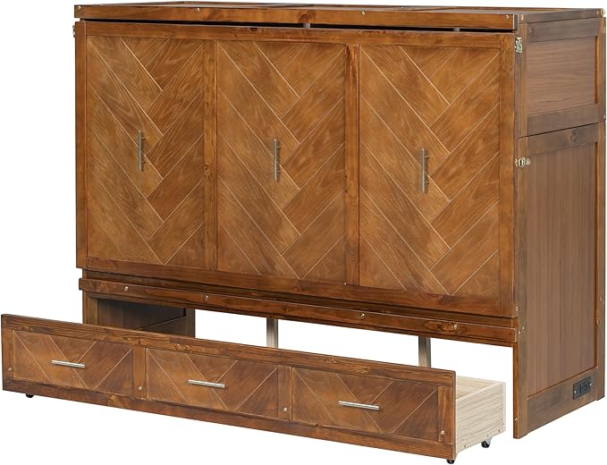 KEIKI Queen Murphy Bed Cabinet