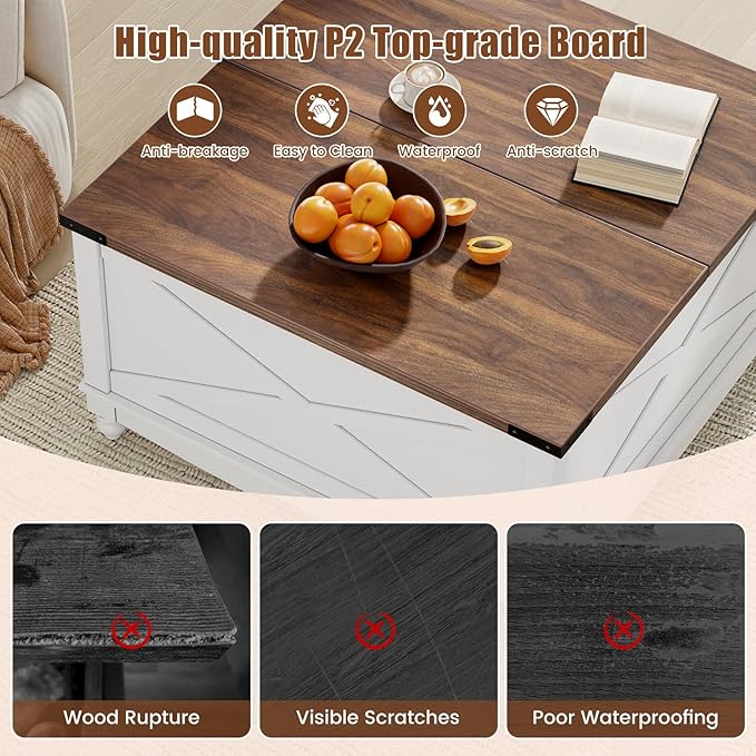 ALLSTAND 31.5" Lift Top Coffee Table