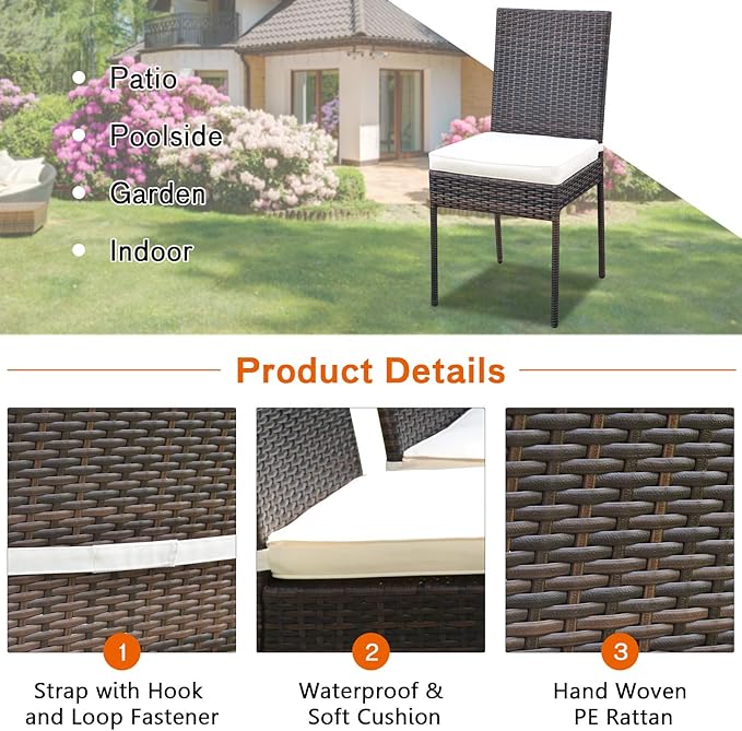 Tangkula 10 Pieces Wicker Patio Dining Set, Outdoor Rattan Table & Chairs Set