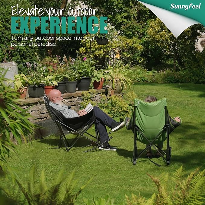 SUNNYFEEL Oversized Rocking Camping Chair, Fully Padded Patio Chair