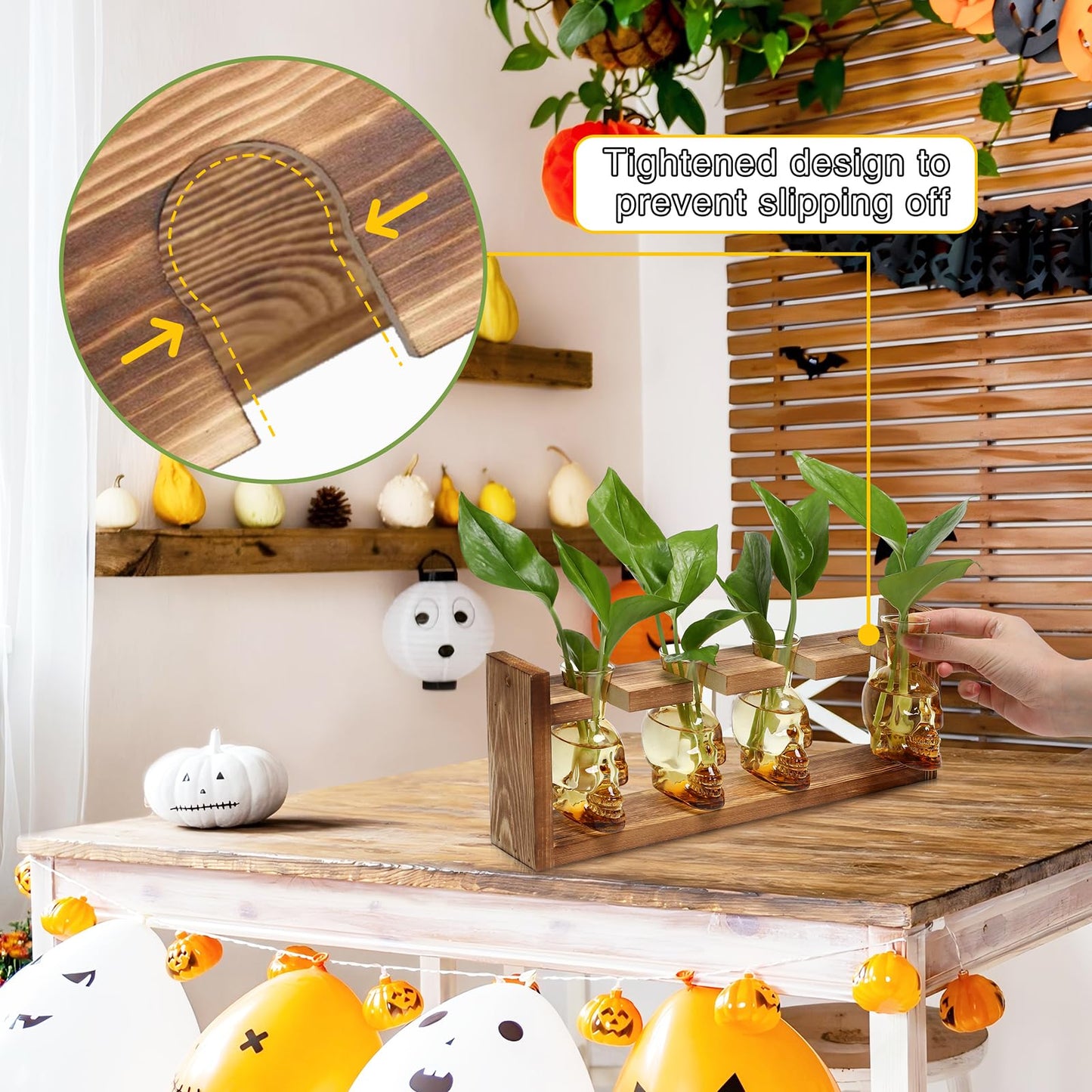 Plant Propagation Stations Halloween Skull Plant Terrarium Kit Glass Vases Gift for Father Air Planter Home Office Decor