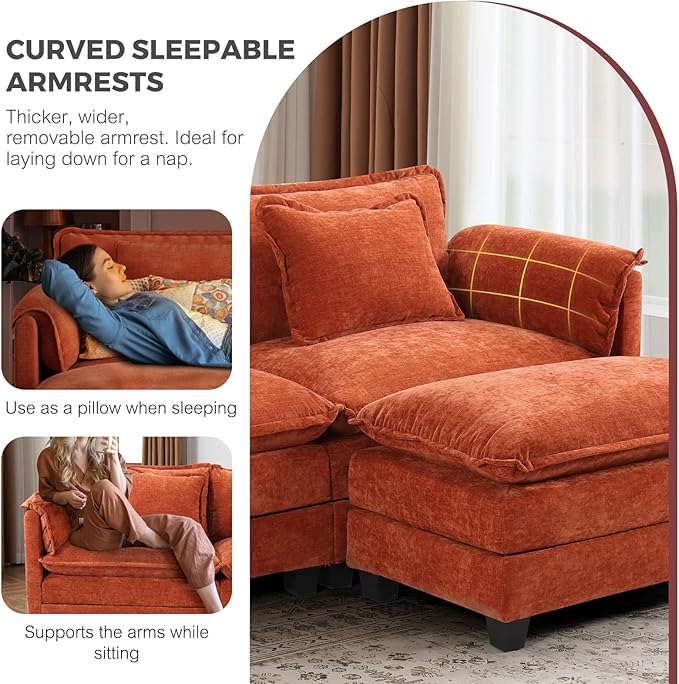 ELUCHANG Oversized 79" Modular Sectional Sofa Bed, Comfy Cloud Couch