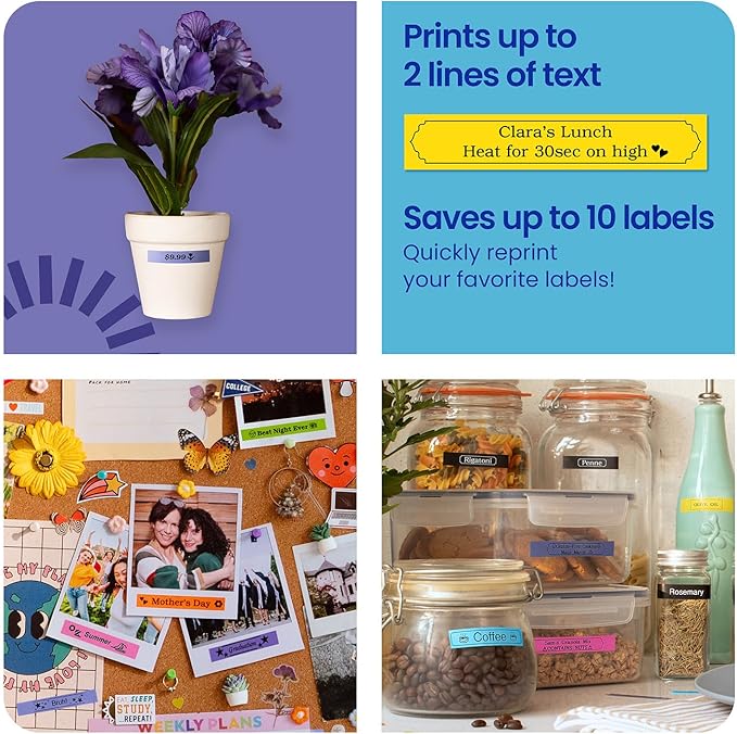 Brother P-Touch PT-N10 Personal Handheld Label Maker, Portable and Prints, P-Touch Btag ~½” (12mm) Wide Color Personalized Label Tapes, (Pack of 3)