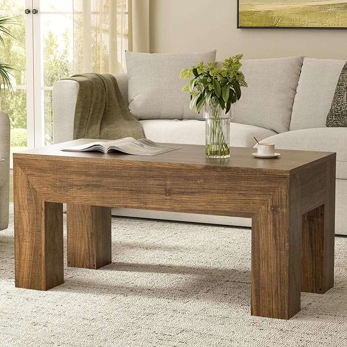 FABATO 41.7'' Lift Top Coffee Table, Wooden Rectangle Coffee Table